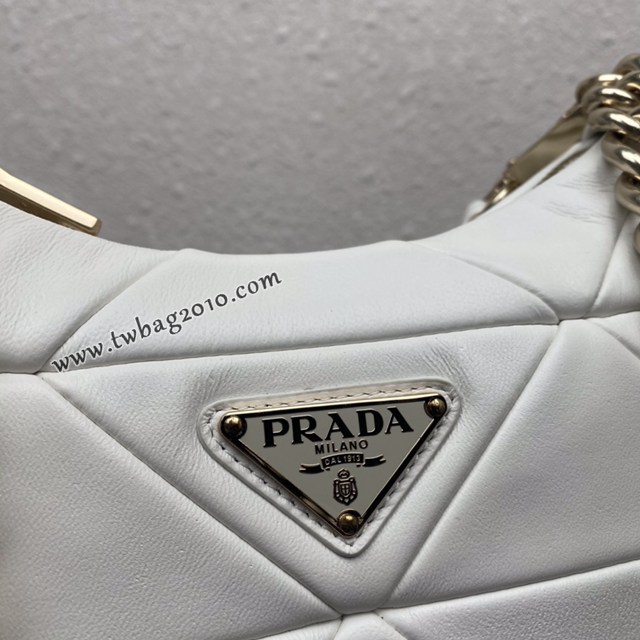 Prada專櫃新款升級版三合一女包 1BC151 普拉達小牛皮純手工菱形拼接鏈條肩背斜挎包 csp1509